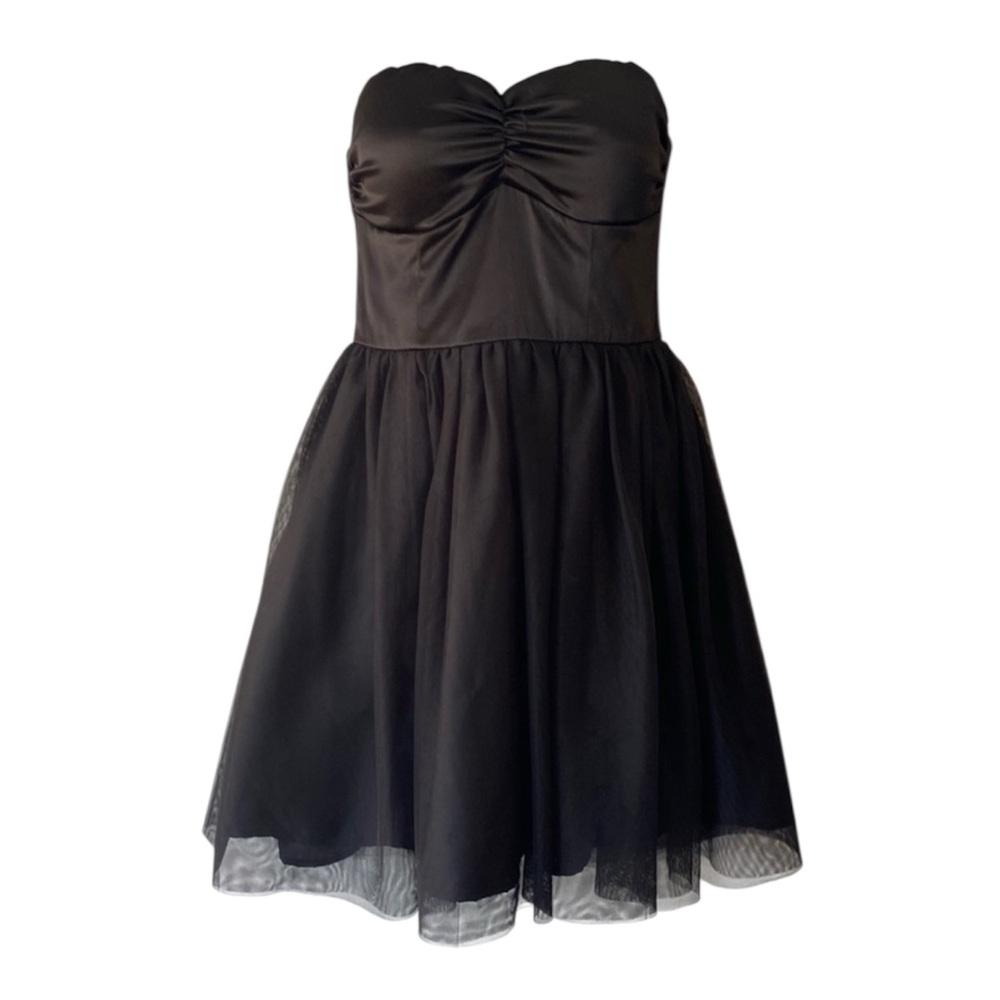 dELiA*s Junior’s Black Puffy Strapless Mini Dress Junior’s 3